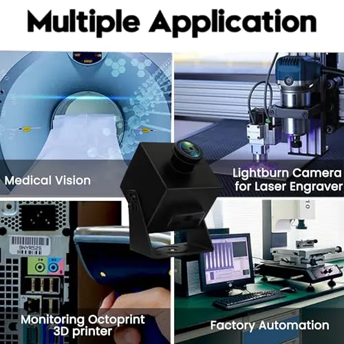 IFWATER 48MP USB Camera 8K Webcam 6000P Ultra HD Cam with 200Degree Wide Angle Fisheye Lens PC Computer Lightburn for Laser Engraver Plug and Play for Document Scanning Face Recognition 7