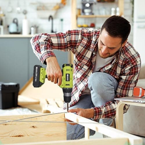 FADAKWALT Cordless Drill Set, 20V Electric Power Drill with Battery And Charger, Torque 30N, 21+1 Torque Setting, 3/8-Inch Keyless Chuck, Drill Driver Bits Kit, with LED 7