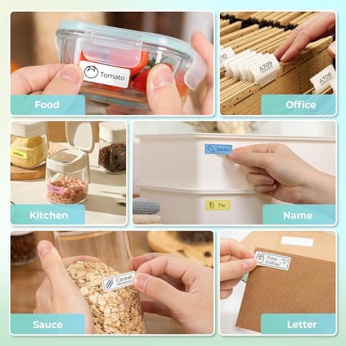 Nelko Label Maker Machine with Tape, P21 Bluetooth Label Printer, Wireless Mini Label Makers with Multiple Templates for School Office Home, White 7