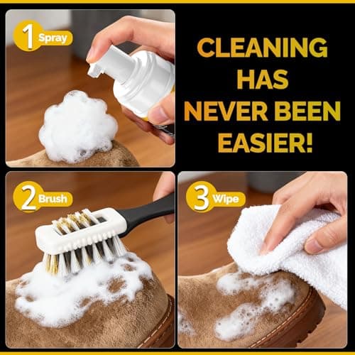 Tidybond Suede Cleaner Kit – Premium Shoe Cleaner for Suede, Nubuck & Leather Shoes, Boots, Bags & Furniture – Safe, Non-Toxic Formula with Brush & Towel – Removes Stains, Salt & Dirt – 200ml 5