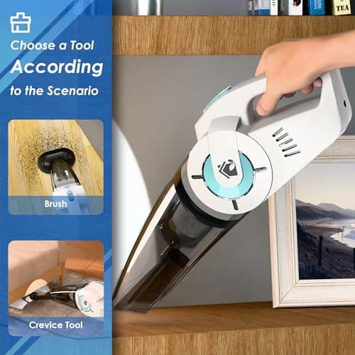 whall Cordless Handheld Vacuum Cleaner, Wet and Dry Hand Vacuum, Lightweight Rechargeable Car Vacuum with Powerful Suction for Long Runtime, 2 Speed Modes, Portable Mini Vac for Car Home Office, Blue 5