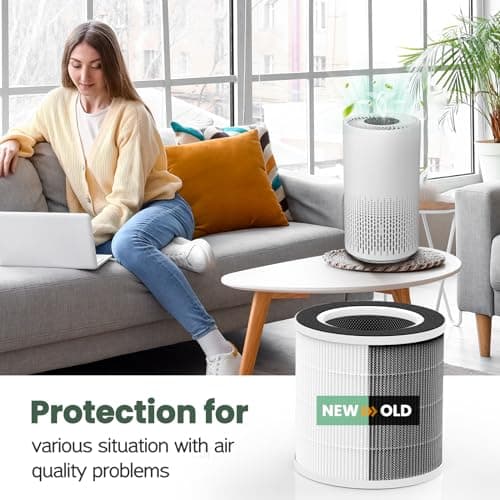 VK-6067B Filter Replacement Fit For HOKEKI VK-6067B Air Purifier and For Vremi Air Purifier, 3-Stage Filtration With HEPA and Activated Carbon Filter 9