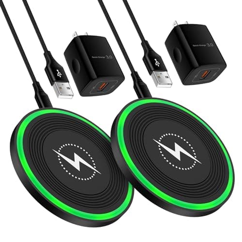 15W Samsung S25 Fast Wireless Charger for Galaxy S25 Ultra S24 FE S23 Z Flip 7 6 iPhone 17 16 15 Pro Max Google Pixel 10/9a/9 Pro/9 Pro XL/Fold/8a/8 Pro/8/7a/7 Pro/7/6 Pro Charging Pad with QC Adapter