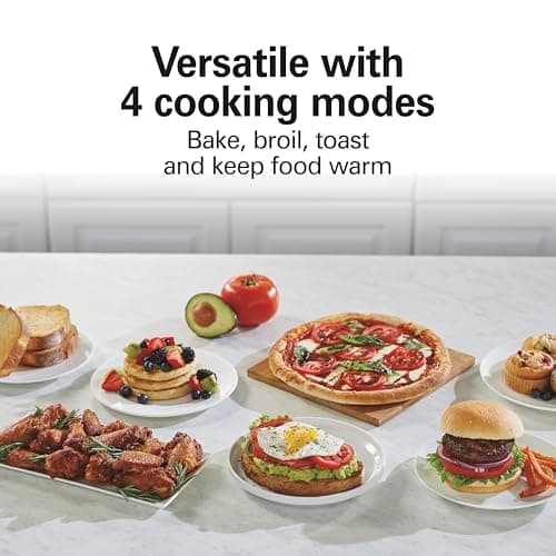 Hamilton Beach 2-in-1 Countertop Toaster Oven and Long Slot 2 Slice Toaster, 60 Minute Timer and Automatic Shut Off, Shade Selector, Stainless Steel (31156) 5