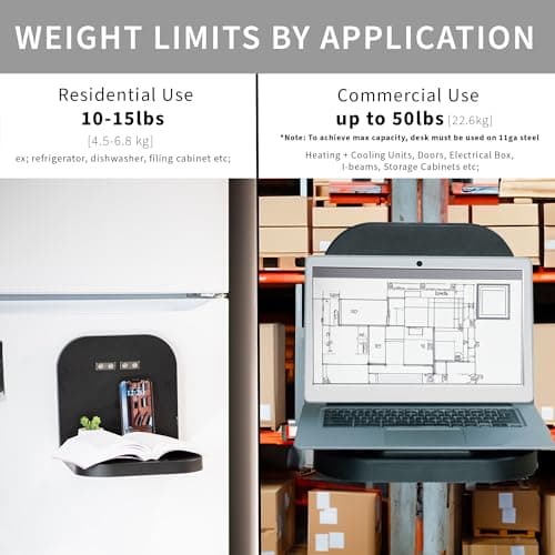 VIVO Magnetic Portable Laptop Workstation, Notebook/Tablet Shelf, Utility Platform, Hands-Free Compact Desk, Attaches to Flat Steel Surfaces, Black, DESK-MAG01 5