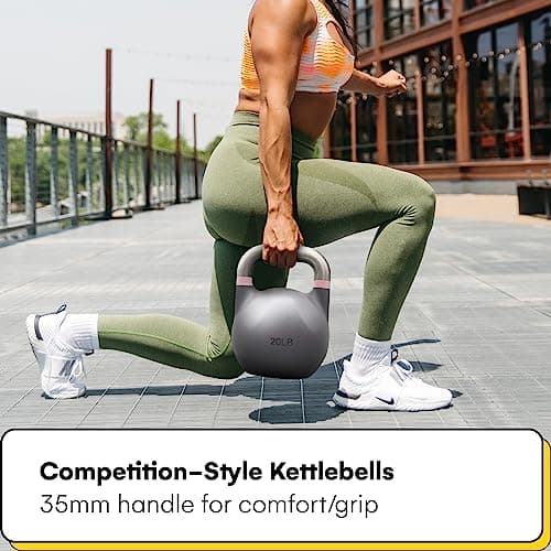 Kettlebell Kings Competition Kettlebells Weight (Fitness Edition) 20LB | Hand weights Workout Gym Equipment & Strength training sets for Women & Men | Weights set for Home Gym (20-75LB) 5