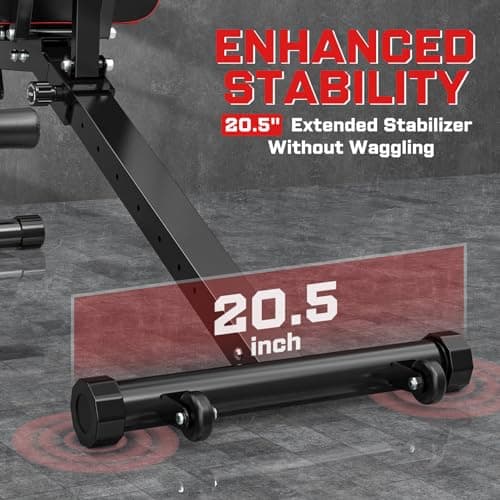 Fostoy Adjustable Weight Bench, 800 LBS Home Gym Workout Bench with Leg Extension and Preacher Pad for Full Body Strength Training, Incline Decline Flat Bench Press for Weight Lifting (Black&Glossy) 5