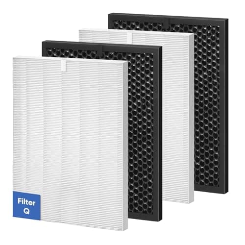 BIHARNT 5510 5520 Replacement Filter Q Compatible with Winix 5510 and 5520 Air Purifier, Includes 2 Pack H13 Filter and 2 Pack Carbon Filter, Part# 1712-0123-00
