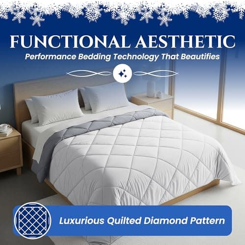 SLEEPHORIA Cooling Comforter - BreezeWeave Cooling Blanket Twin Size for Hot Sleepers & Deep Rest - Cloud Soft, Breathable, Ultra Durable, Easy Care, Reversible - 68 x 90 in (Light Grey & Dark Grey) 6