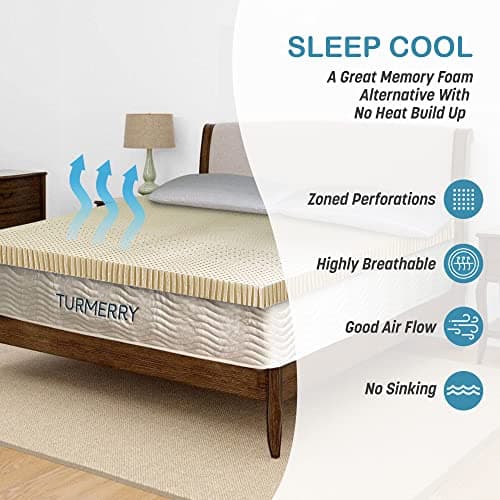 7 Zone Green Natural Organic Latex Mattress Topper Queen Size - 2 inch - Medium Firmness - GOLS Certified Latex Foam Bed Pad for Side Sleepers Zonal Support Durable and Breathable 5