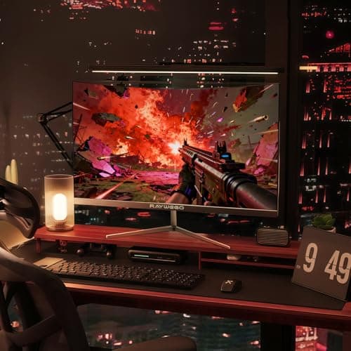Raywego 24 inch Curved Monitor 100Hz 1ms, Computer Gaming Monitor FHD 1920×1080P,3000:1 Contrast Ratio, with FreeSync & Eye-Care Technology, HDMI×1,VGA×1 for Gaming Home Office,Wall Mount Install 9