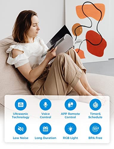 Meross Smart WiFi Essential Oil Diffuser Works with Apple HomeKit & Alexa, Ultrasonic Aromatherapy Diffuser & Mist Humidifier with Voice & APP Remote Control, Schedule & Timer, RGB Light 7