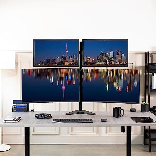 VIVO Quad 13 to 30 inch Monitor Free-Standing Mount, Fully Adjustable Desk Stand, Holds 4 Flat or Curved Display Screens, STAND-V004F 9