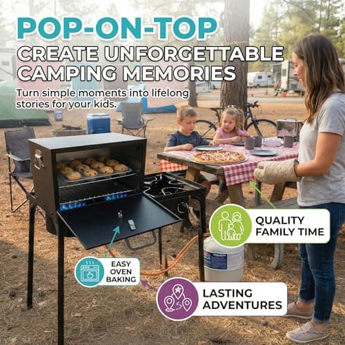 Camping Oven - Pop-On-Top Full Size Baking Oven for Outdoor, RV, Tent Camping, Preppers, Emergency. 5