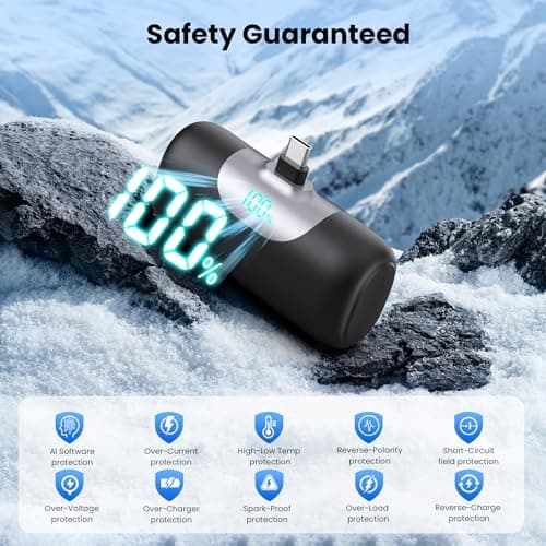 [2 Packs]Mini Portable Charger for iPhone 17/16, 5500mAh LCD Display USB C Power Bank,Fast Phone Charging Travel Pocket Size Battery Pack for iPhone 17/17 Pro/17 Pro Max/Air/16/15 Series,Android,etc 6