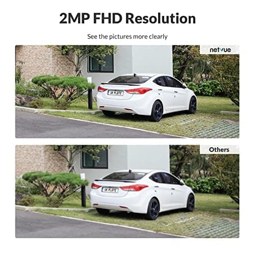 NETVUE Security Camera Outdoor, 1080P 2.4G WiFi Home Video Camera, Color Night Vision, Motion Detection, Two-Way Audio, Siren Alarm, Spotlight Camera, 24/7 Cloud Storage & SD Card, Support Alexa 6