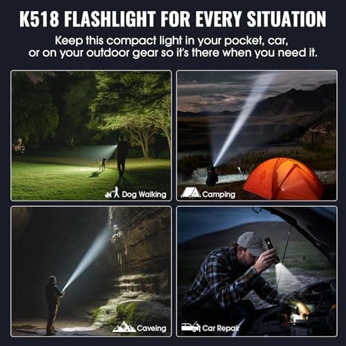 Banral Rechargeable Tactical Flashlights, High Lumens Small Mini USB-C LED Flashlight, Compact EDC Flash Light, 4 Modes&Memory Function, Waterproof Pocket Lights for Home,Camping,Emergency,Car,Hiking 8