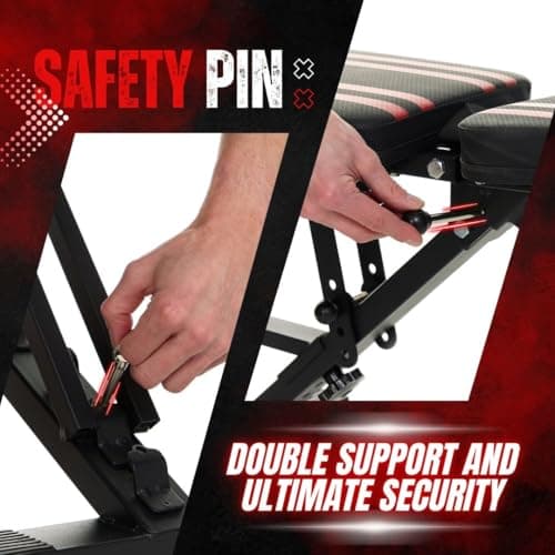 Adjustable Weight Bench - Professional Grade Fitness Equipment for Full Body Workout. Larger Size, Heavy-Duty Steel Construction, 8-Position Backrest, Foldable Design, Ready to Use 7