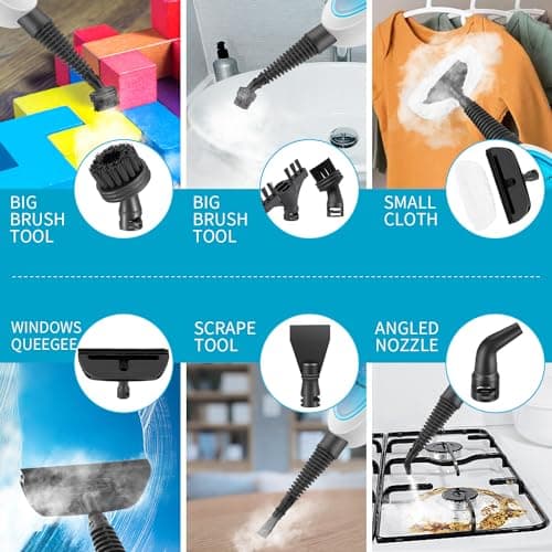 12-in-1 Steam Mop & Detachable Handheld Steam Cleaner, 400ML Tank with Adjustable Steam, Safe for Hardwood, Sealed Floors, Marble, Laminate, Stone & Tile 9