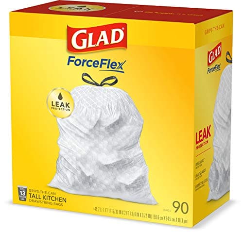 Glad ForceFlex Tall Kitchen Drawstring Trash Bags, 13 Gallon, 90 Count, Package May Vary 10