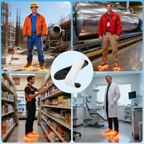 4D Cloud-Like Comfort Soles for Men - Soft Memory Foam Cushioning Insoles - Trim to Fit Steppers Insoles with Arch Support for Foot Pain Relief and Fatigue Reduction(US M 7.5-10.5) 7