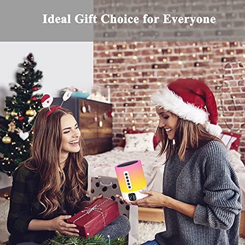 Alarm Clock Bluetooth Speaker, Night Light White Noise Machine Touch Bedside Lamp with Alarm Clock for Kids Multi-Color Changing Night Light Xmas Gifts for Teenage Girls Boys Women Teen Girl Gifts 7