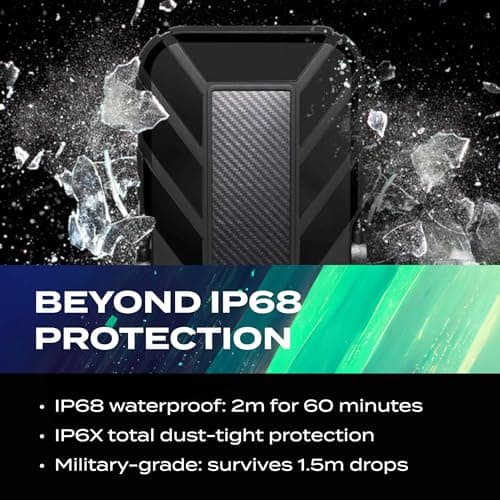 ADATA HD710 Pro - 2 TB External Hard Drive - Shockproof, Waterproof & Dustproof - Durable Storage - For Gamers, Students & Professionals - Mac, PC & Linux Compatible - Black - AHD710P-2TU31-CBK 7