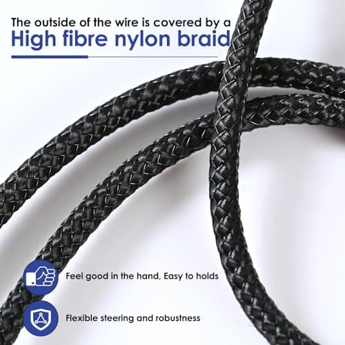 Quelong 1Pcs Headphone Splitter, Dual Headphone Nylon Braided Extension Cable, Hi-Fi Audios Stereo Y Splitter 3.5mm 2 Female 1 Male, Suitable for Phones, PS4, Amplifiers, Smartphones, Tablets,etc. 6