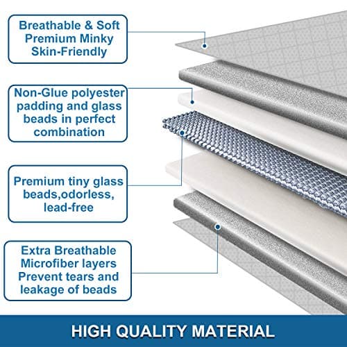 Huloo Sleep Weighted Blanket Twin 15lbs for Adult(48"×78",Gray) Breathable Soft Minky Weighted Throw Blanket for All Season,Heavy Blanket with Premium Glass Beads 7