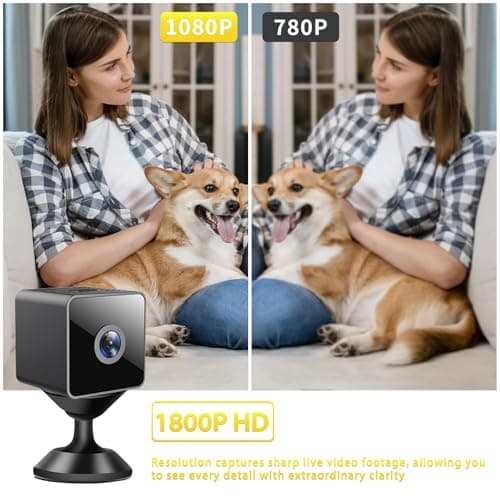 Only 0.9 Inch Mini Wireless Security Camera, Small Home WiFi 1080P Micro HD Magnetic Nanny Cam with Motion Detection, Cloud & SD Storage, Night Vision, Tiny Cameras for Home Pet Office Indoor Outdoor 5