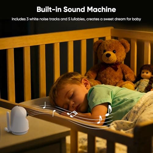 bonoch MegaView Baby Monitor with 2 Cameras, 7" 720P HD Split Screen Baby Monitor No WiFi, Video Monitor with Camera and Audio, 6000mAh, VOX Mode, 2 Way Audio, Remote PTZ, Auto Night Vision 7