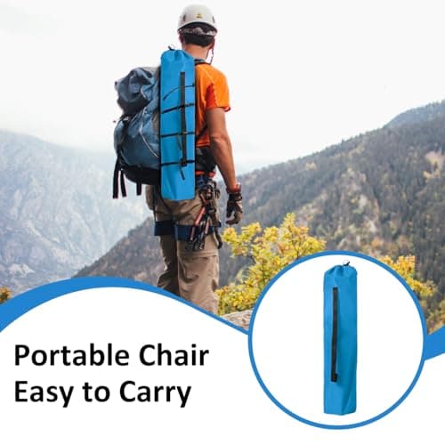 SAILARY Foldable Camping Chair with Cup Holder, Storage Pocket, 225lbs Capacity, Wide Base Feet for Sand/Mud, Sweatproof Portable Outdoor Chair for Hiking, Beach, Sports, Blue 7