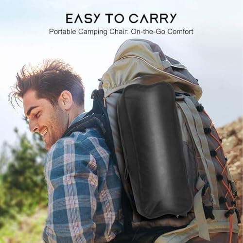 JITOOW Camping Chairs, Portable Camping Chair with Headrest and Storage Bag, Lightweight Foldable Chair for Outside Camping, Hiking, Travel, Beach and Sports 5