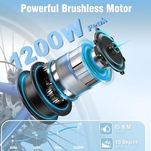 YOLOWAY 750W Electric Bike for Adults, 22 MPH, 50 Miles Long Range Electric Bicycle for Adults, 27.5 Inch Tires E-Bike, 480WH Removable Battery Commuter Bike, Blue 2