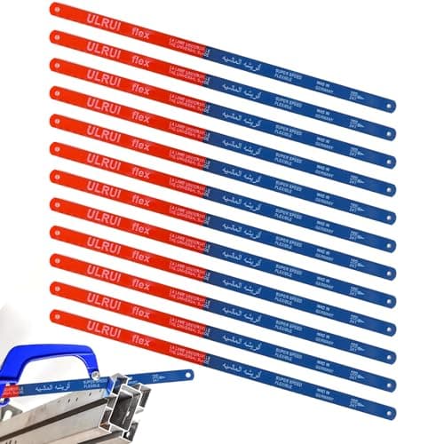 12 PCS Hacksaw Blades Replacement Sets, 12.4'' High Speed 24 T Hack Saw Blades, Bi-Metal Hss Cutting Blades, Suitable for DIY Enthusiast, Woodworking, Plastic Cutting and Soft - Metal Cutting