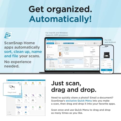 ScanSnap iX2500 Wireless or USB High-Speed Cloud Enabled Document, Photo & Receipt Scanner with Large 5" Touchscreen and 100 Page Auto Document Feeder for Mac or PC, Black 6