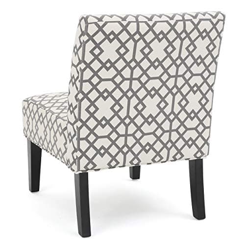 Christopher Knight Home Kassi Fabric Accent Chair, Grey Geometric Patterned 9