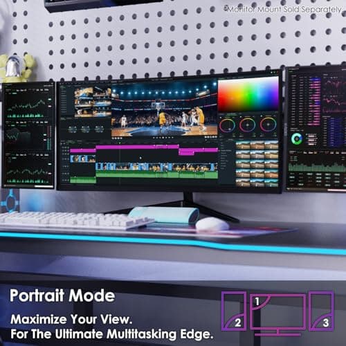 Kado Dual Portable Monitor Setup - 2-Pack 15.6-inch FHD Portable Monitor for Laptop, 1920x1080 IPS mini-HDMI USB Type-C Laptop Screen Extender Built-in Speakers, Stacked Desk Setup for Office Gaming 3