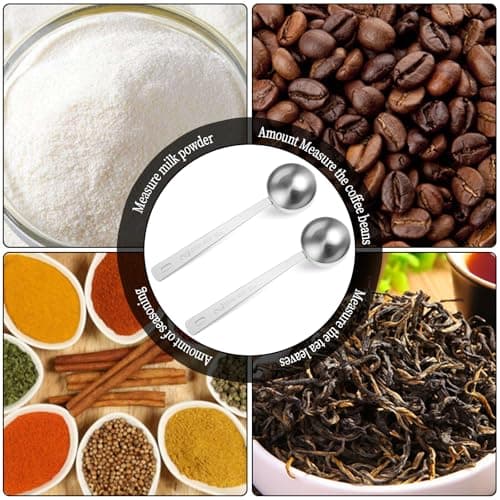 2 Pcs Tablespoon Measuring Spoon, 30ML Stainless Steel Coffee Spoons,Coffee Scoop,Long Handled Tablespoon,Suitable for Grinding Coffee,Powder 5