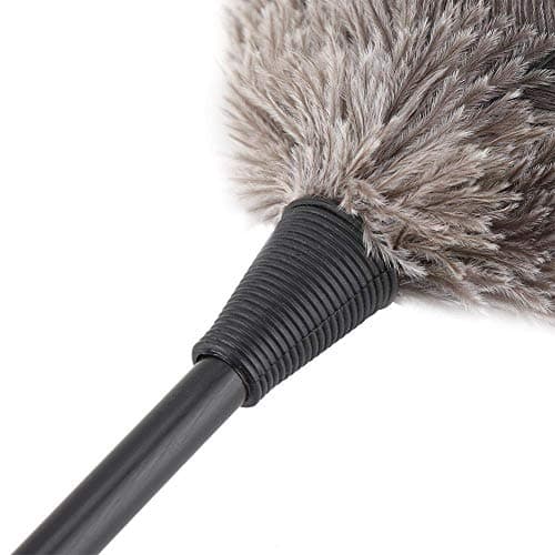 Ostrich Feather Duster, Mini Handmade Washable Reusable Ostrich Feather Duster Brush with Long Plastic Handle for Car Keyboard Office Home Furniture, 40cm/15.74inch Multicolor 5