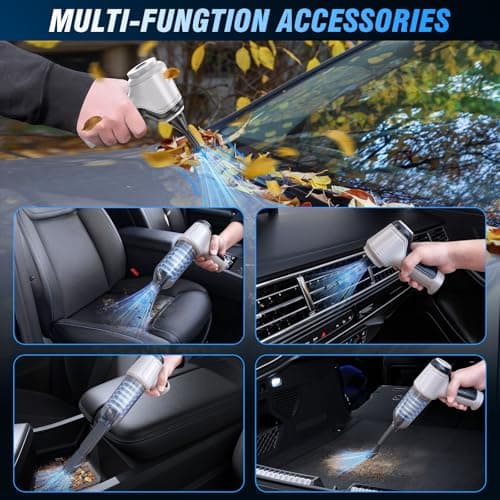 IHE Car Vacuum Cleaner, 15000Pa Handheld Cordless Rechargeable Wet & Dry Vacuum, 120W High Power for Car, Pet, Home, Office Cleaning, Washable HEPA Filter, Multi-Nozzles 6