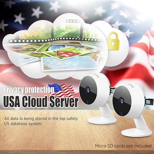 LaView Security Cameras 4pcs, Home Security Camera Indoor 1080P, Wi-Fi Cameras Wired for Pet, Motion Detection, Two-Way Audio, Night Vision, Phone App, Works with Alexa, iOS & Android & Web Access 6