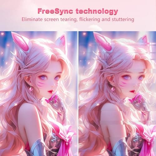 FYHXele 27 inch Gaming Monitor, Pink 1800R Curved Monitor, FHD-1920X1080P, 165Hz, 1ms, Fast IPS, FreeSync Hdmi Monitor with Ultrathin, HDMI/DP/USB Vesa/Wall Mount Computer Monitor-Pink 5