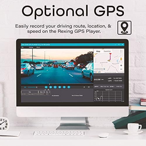 Rexing V1 Basic Dash Cam 1080P FHD DVR Car Driving Recorder, 2.4" LCD Screen 170°Wide Angle, G-Sensor, WDR, Parking Monitor, Loop Recording 8