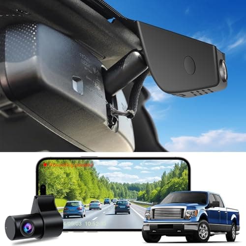 KuTaiTai Front 4K & Rear 1080P Dash Cam for Ford F150 2018-2025 F250/F350 Super Duty 2020-2025 XLT Lariat King Ranch Tremor Raptor Limited Platinum (Model A), OEM Look, WiFi & APP, 128GB Card