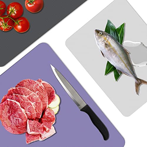 WK Flexible Plastic Cutting Boards for Kitchen Set of 6, Non Slip Cutting Board Mats with Hole, Cutting Boards for Meat, BPA Free, Dishwasher Safe, Multi Size 5