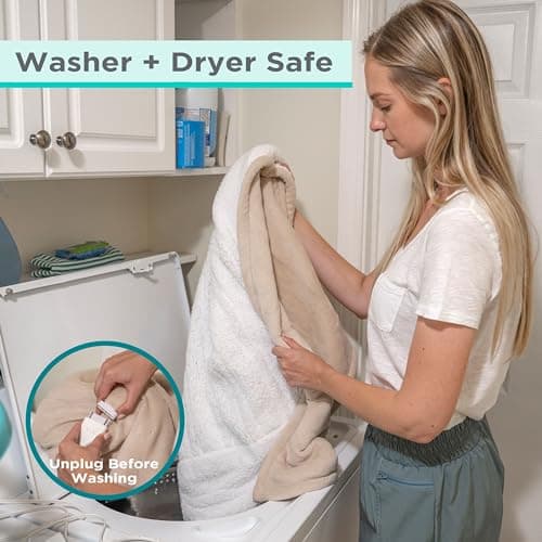 BLACK+DECKER Heated Blanket Electric Throw, Faux Shearling Electric Blanket, Heating Blanket with 4 Heating Levels, 3H Timer, Auto Shutoff, Fast Heating (50x60 inches, Navy) 6