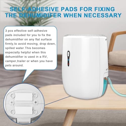 Dehumidifier with Drain Hose. Litever Small Portable Dehumidifier. Auto-OFF. Drain Hose for Continuous Drainage. Effective for Small Bathroom Pantry Closet Basement Wardrobe Gun safe RV Trailer Camper 7