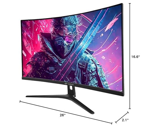 CRUA 32" Curved Gaming Monitor,144Hz 2k QHD(2560 * 1440P) Computer Monitors, 1800R VA Screen, PC Monitor Support FreeSync, 99% sRGB, Low Blue Light, with HDMI/DisplayPort, Support Wall Mount- Black 7