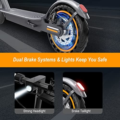 NAVIC Electric Scooter Adults, 8.5" Solid Tires, 25/Mph, 350W Motor, 22 Miles Range, Folding E-Scooter with Dual Braking Dual Suspension, Escooter for Adults with App 5